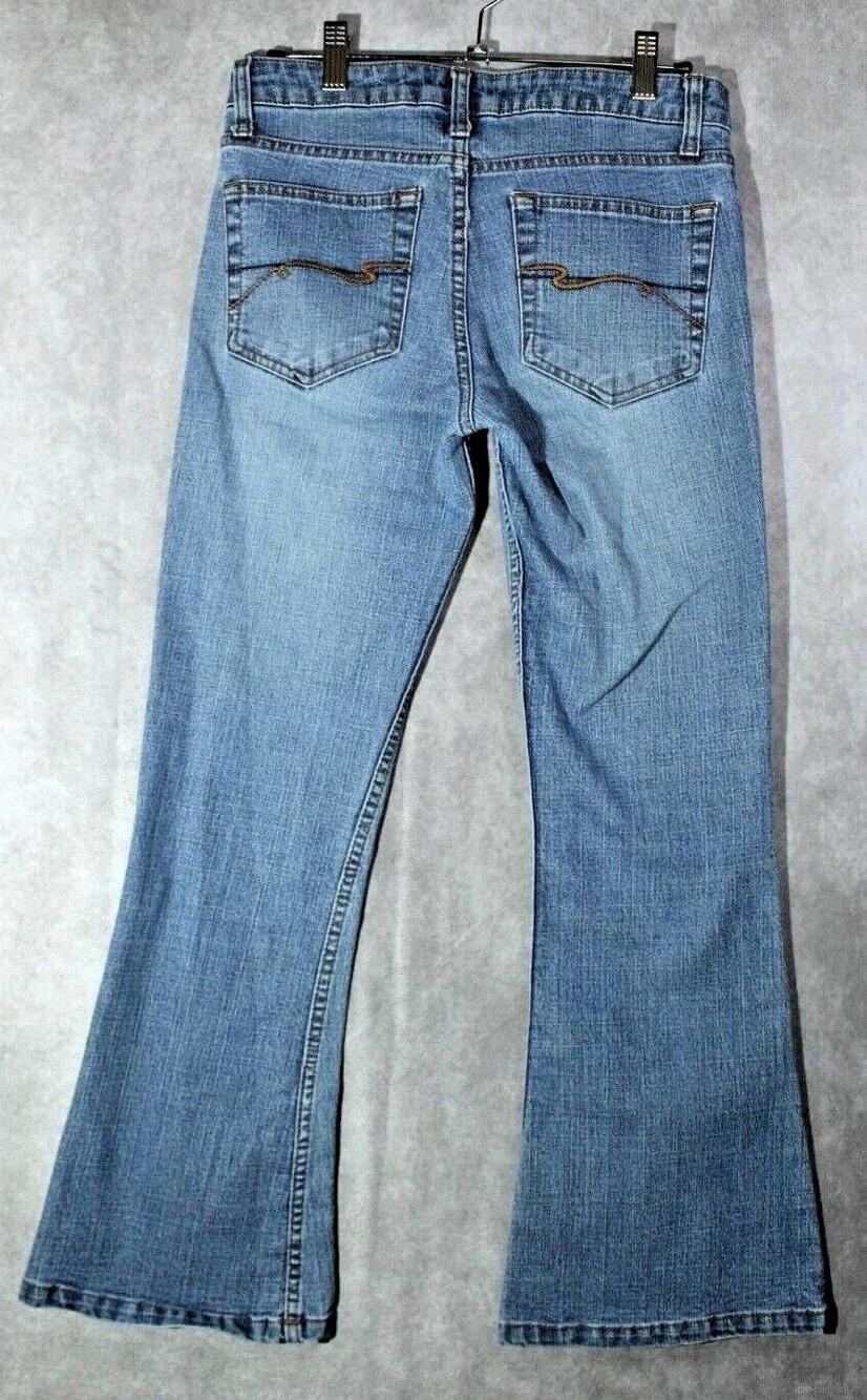 Duck Head Flare Jeans Womens 14 Blue Light Wash Regular Fit Denim